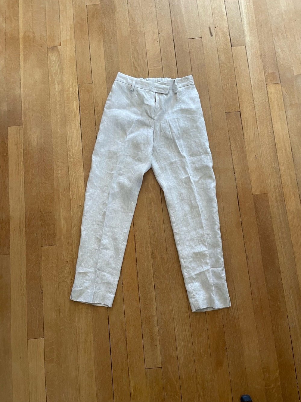 Italian Cream Linen Cropped Pants
